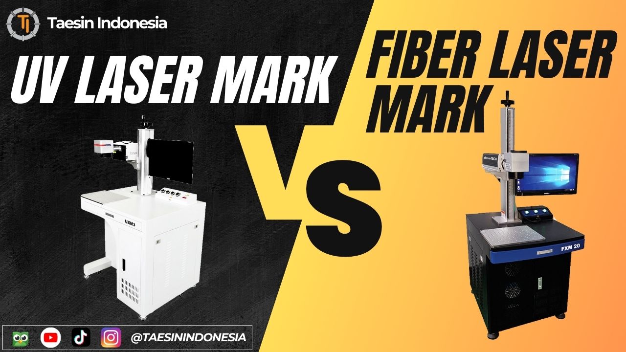 foto perbedaan uv laser marking dan fiber laser marking photontech taesin indonesia